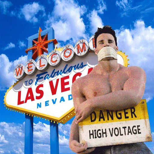 High voltage Las Vegas imagery.