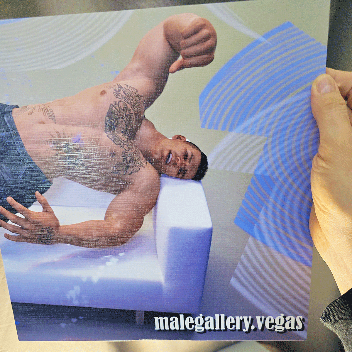 photo of a 12-inch square Desouza art title