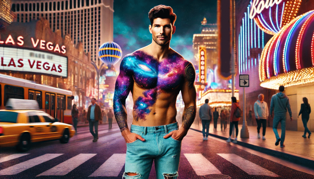 Las Vegas theme male stud on The Strip